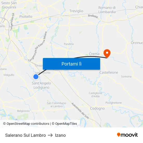 Salerano Sul Lambro to Izano map
