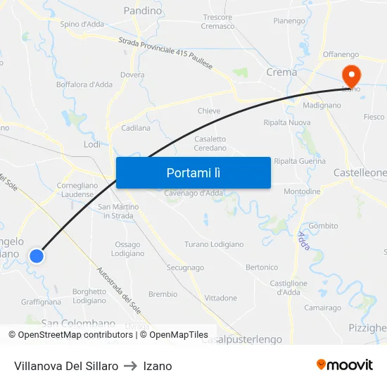 Villanova Del Sillaro to Izano map