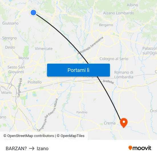 BARZAN? to Izano map