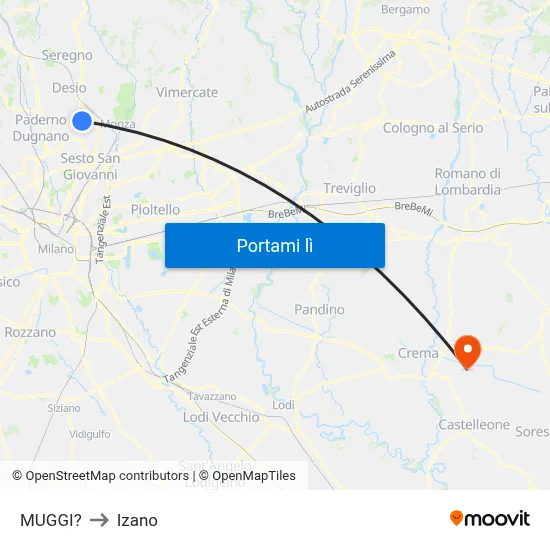 MUGGI? to Izano map
