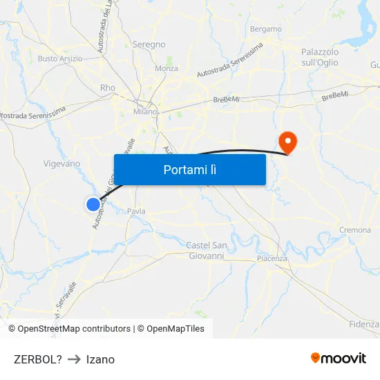 ZERBOL? to Izano map