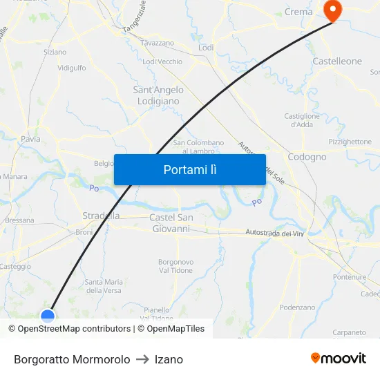 Borgoratto Mormorolo to Izano map