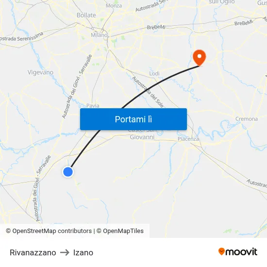 Rivanazzano to Izano map
