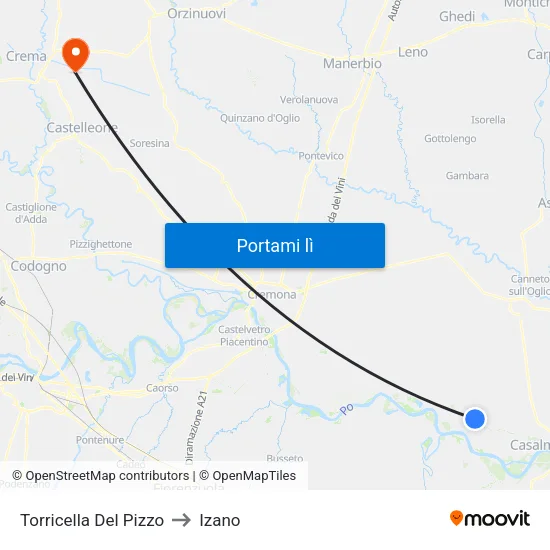 Torricella Del Pizzo to Izano map