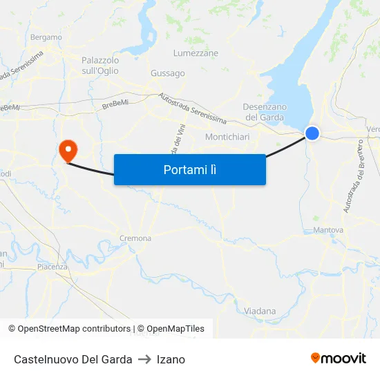 Castelnuovo Del Garda to Izano map