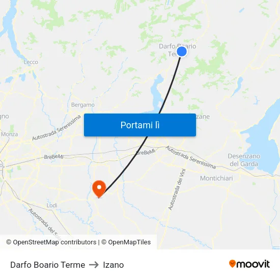 Darfo Boario Terme to Izano map