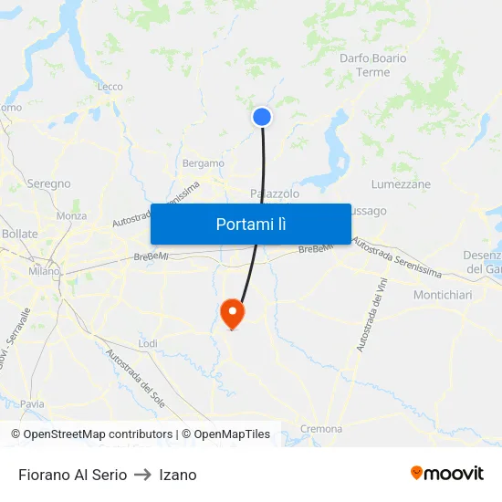 Fiorano Al Serio to Izano map