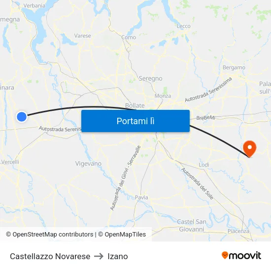 Castellazzo Novarese to Izano map