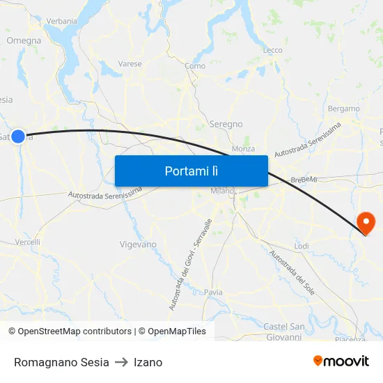 Romagnano Sesia to Izano map