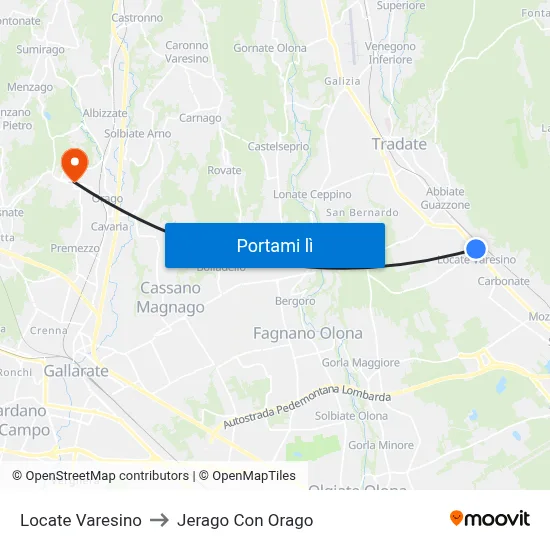 Locate Varesino to Jerago Con Orago map