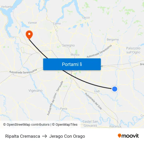Ripalta Cremasca to Jerago Con Orago map