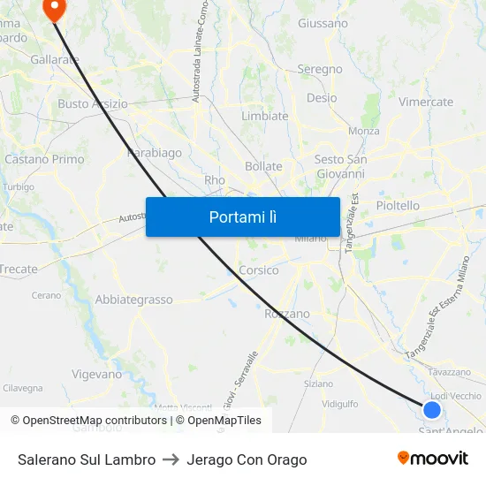 Salerano Sul Lambro to Jerago Con Orago map