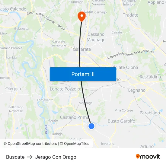 Buscate to Jerago Con Orago map