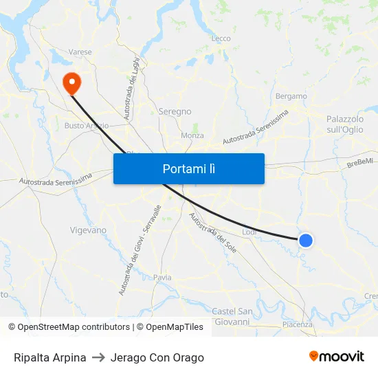 Ripalta Arpina to Jerago Con Orago map
