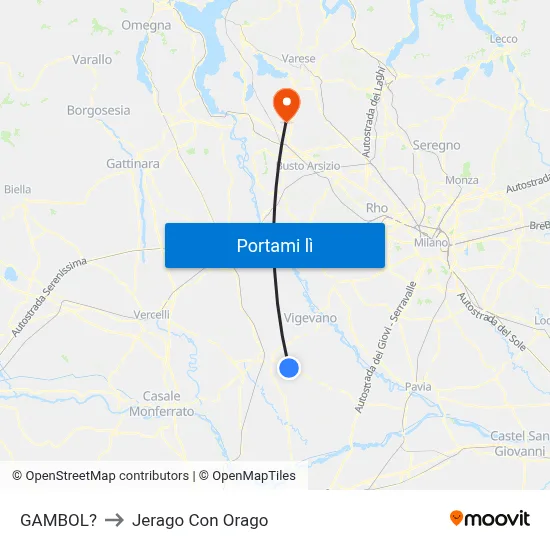 GAMBOL? to Jerago Con Orago map