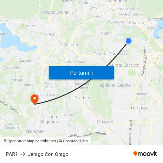 PAR? to Jerago Con Orago map