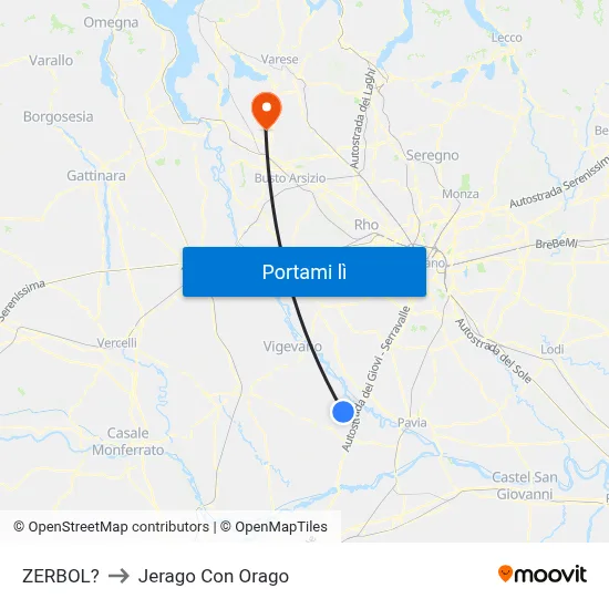 ZERBOL? to Jerago Con Orago map