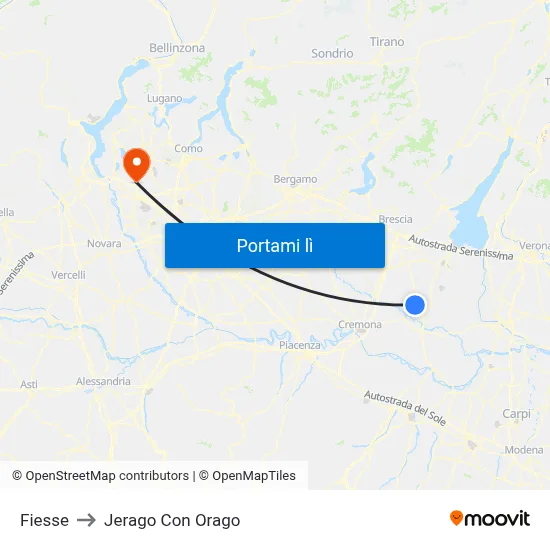 Fiesse to Jerago Con Orago map