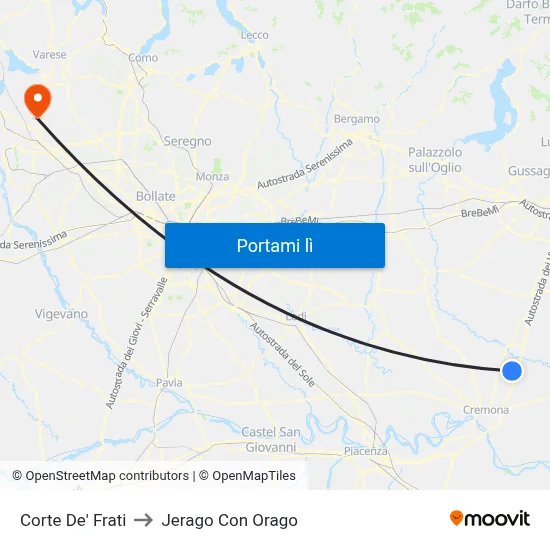 Corte De' Frati to Jerago Con Orago map