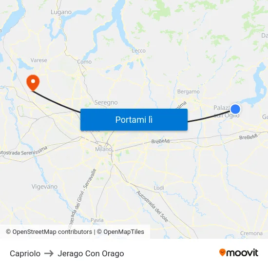 Capriolo to Jerago Con Orago map