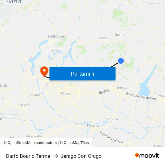 Darfo Boario Terme to Jerago Con Orago map