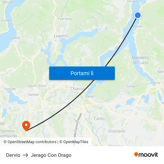 Dervio to Jerago Con Orago map