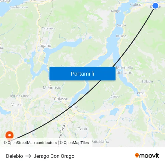Delebio to Jerago Con Orago map