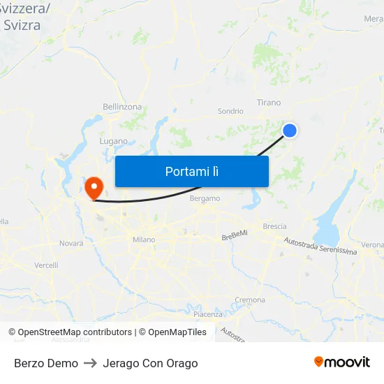 Berzo Demo to Jerago Con Orago map
