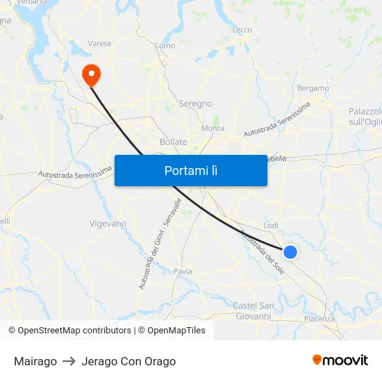 Mairago to Jerago Con Orago map
