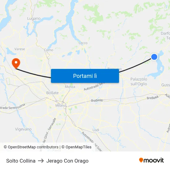 Solto Collina to Jerago Con Orago map