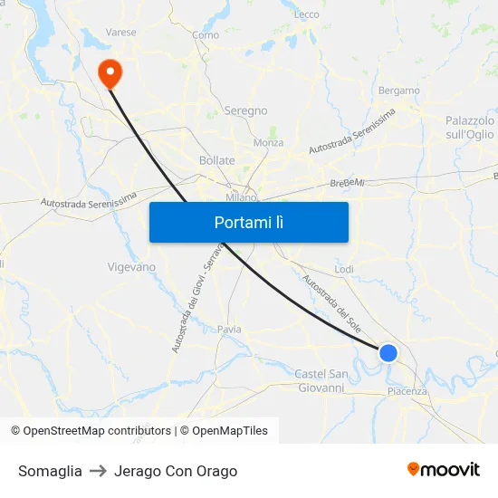 Somaglia to Jerago Con Orago map