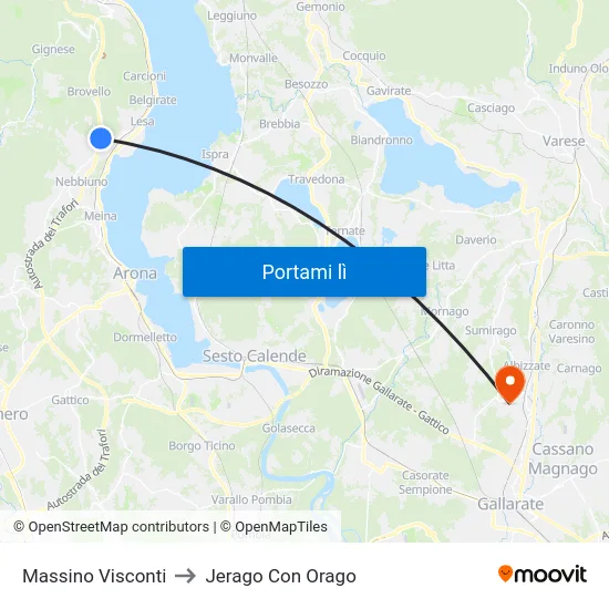 Massino Visconti to Jerago Con Orago map