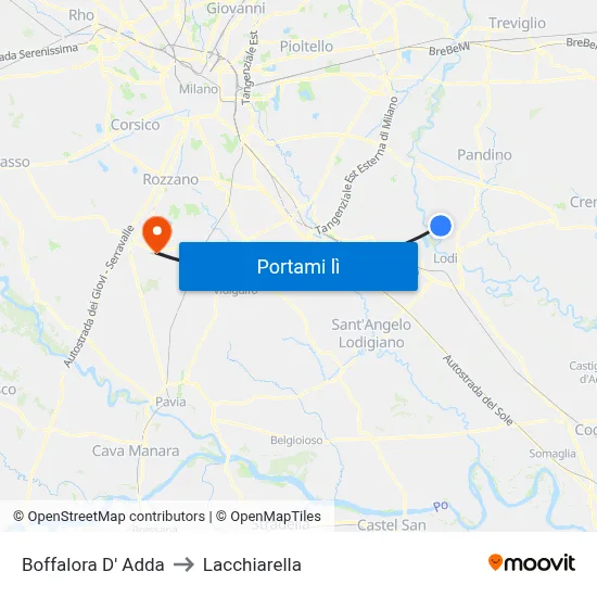 Boffalora D' Adda to Lacchiarella map