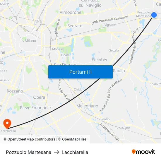 Pozzuolo Martesana to Lacchiarella map