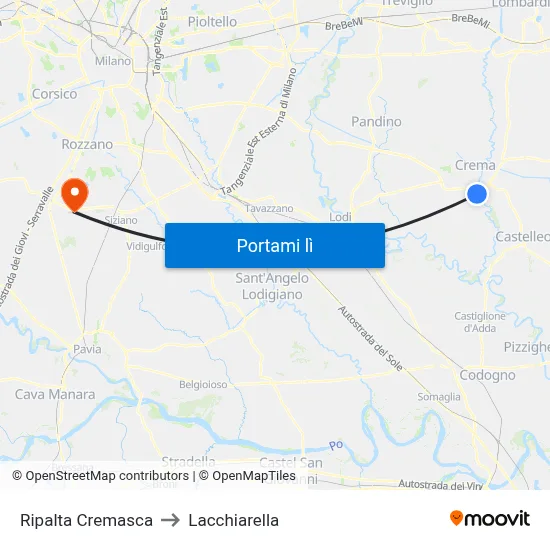 Ripalta Cremasca to Lacchiarella map
