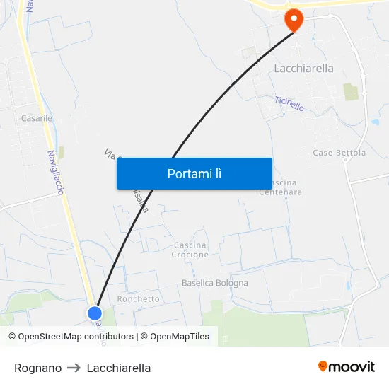 Rognano to Lacchiarella map