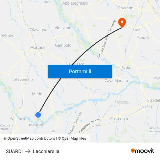 SUARDI to Lacchiarella map