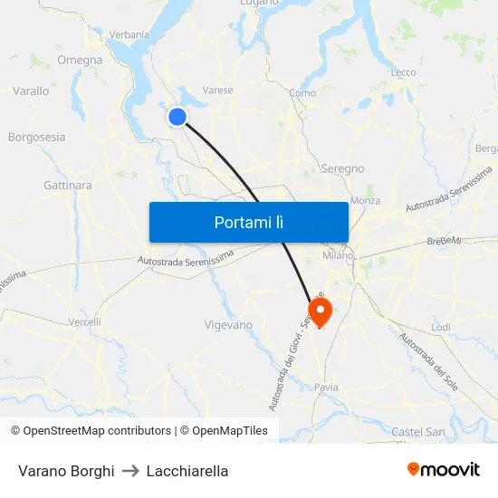 Varano Borghi to Lacchiarella map