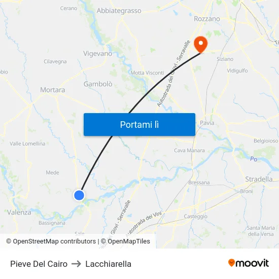 Pieve Del Cairo to Lacchiarella map