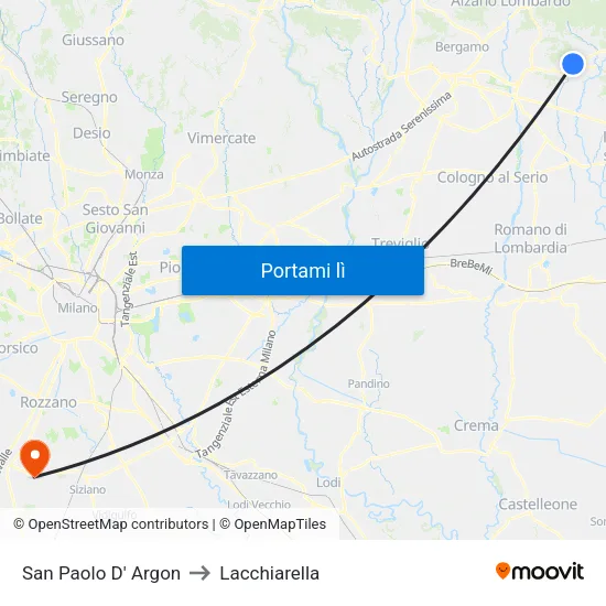 San Paolo D' Argon to Lacchiarella map