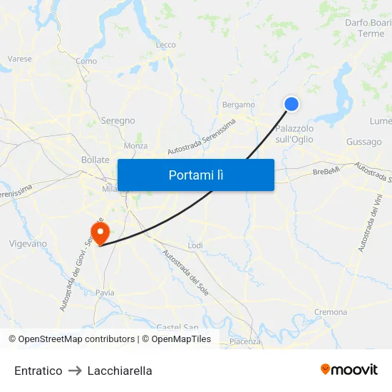 Entratico to Lacchiarella map