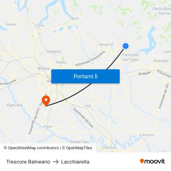 Trescore Balneario to Lacchiarella map