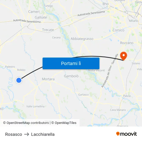 Rosasco to Lacchiarella map