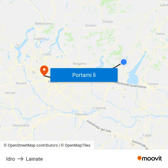 Idro to Lainate map
