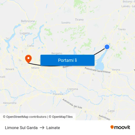 Limone Sul Garda to Lainate map