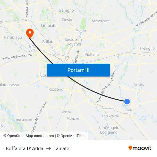 Boffalora D' Adda to Lainate map