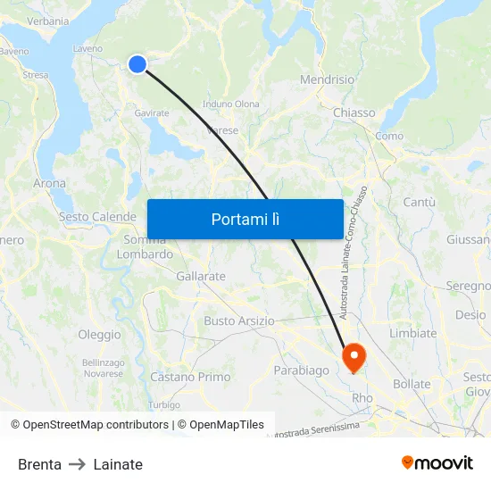 Brenta to Lainate map