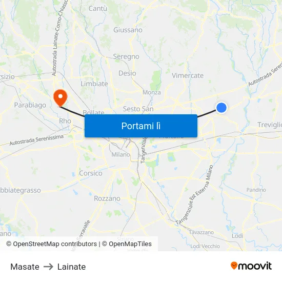 Masate to Lainate map