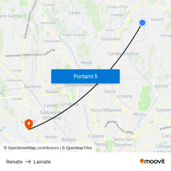 Renate to Lainate map