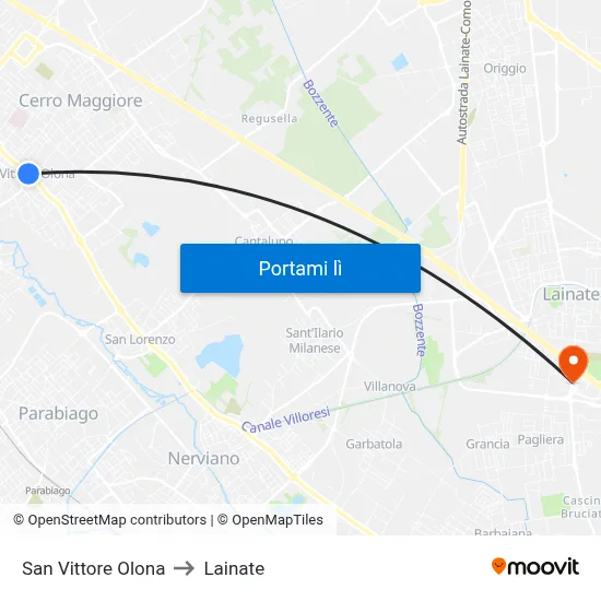 San Vittore Olona to Lainate map